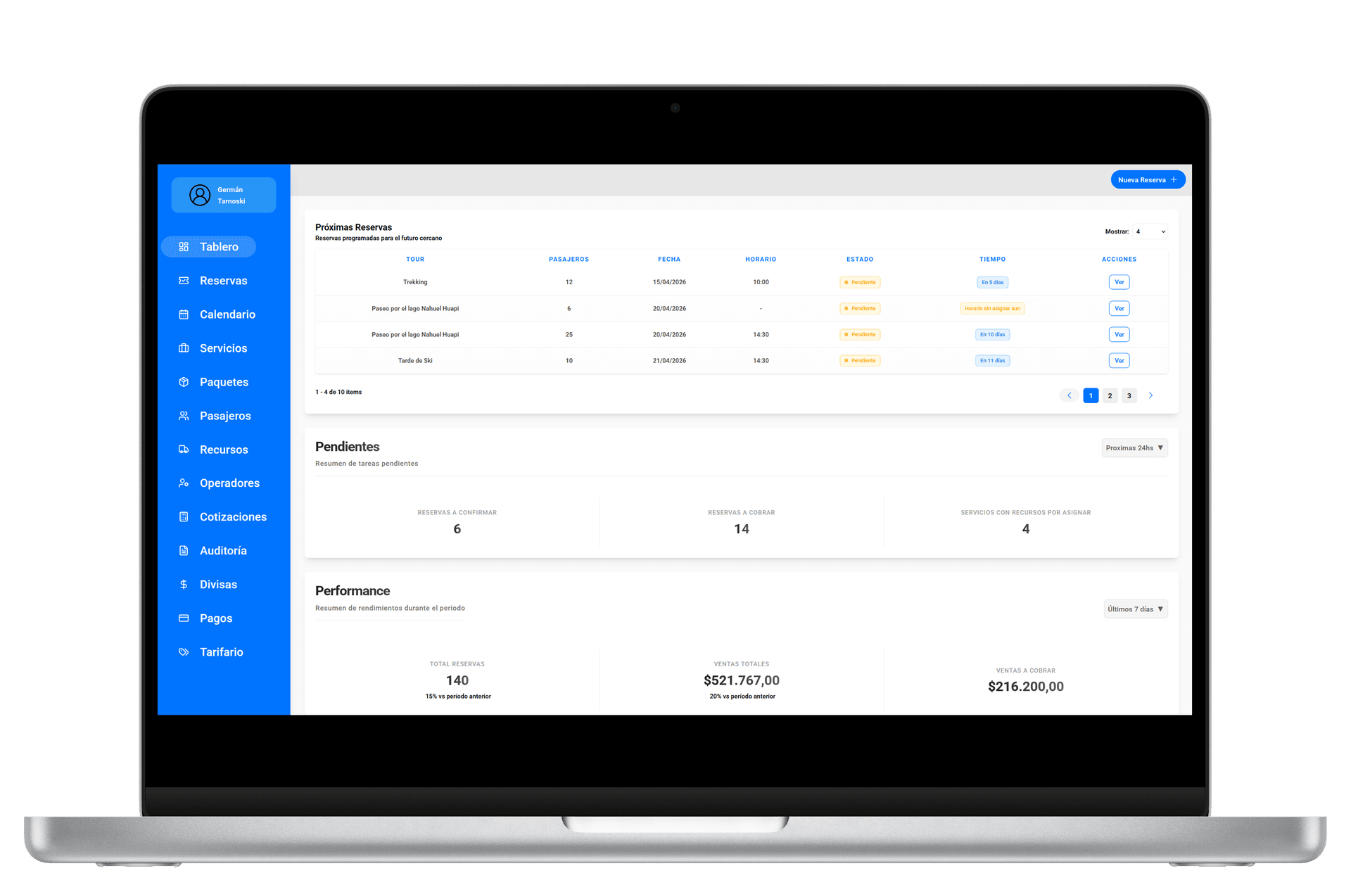 AlSur Travel Agency Management Platform screenshot