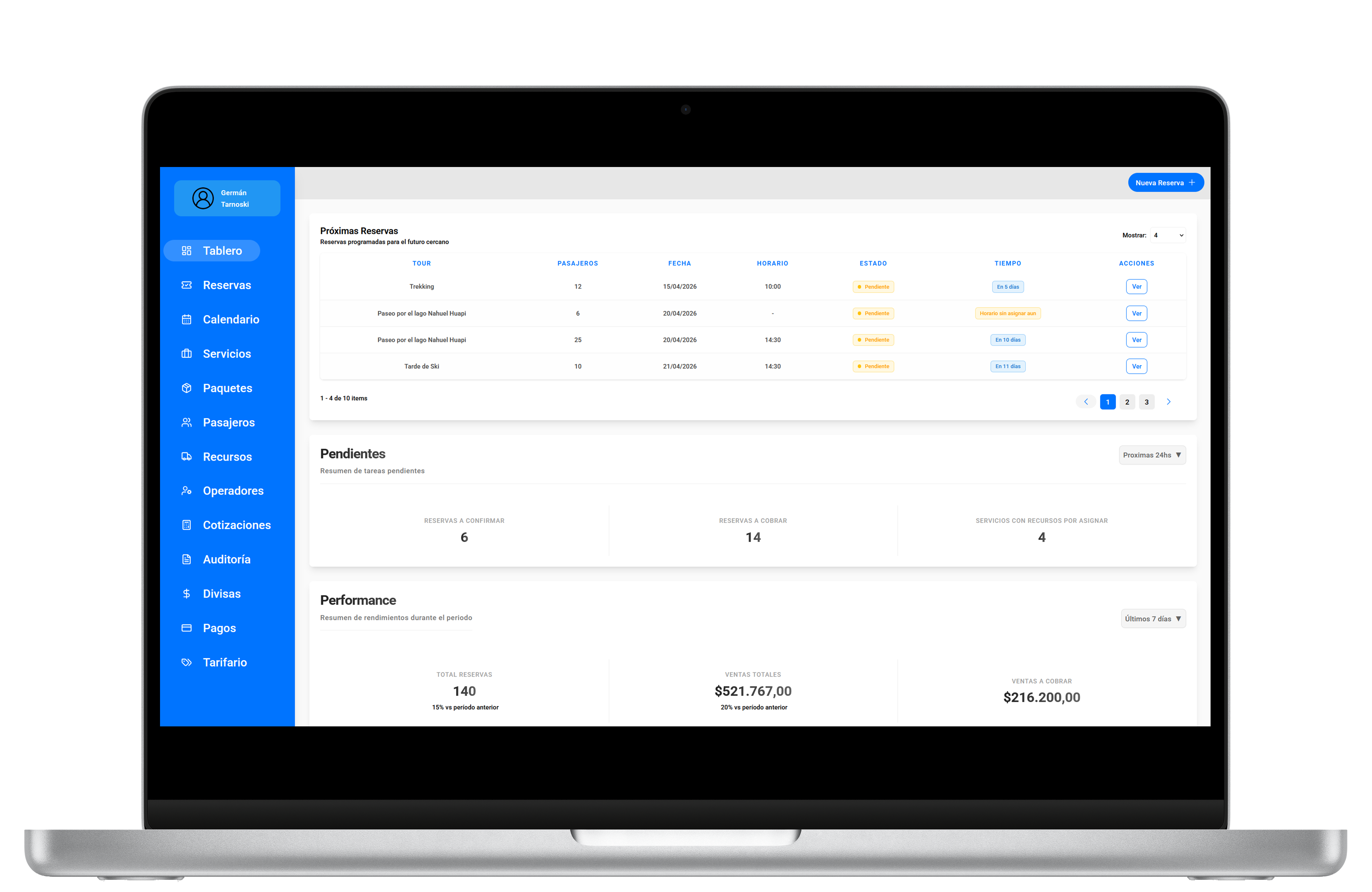 AlSur Travel Agency Management Platform screenshot