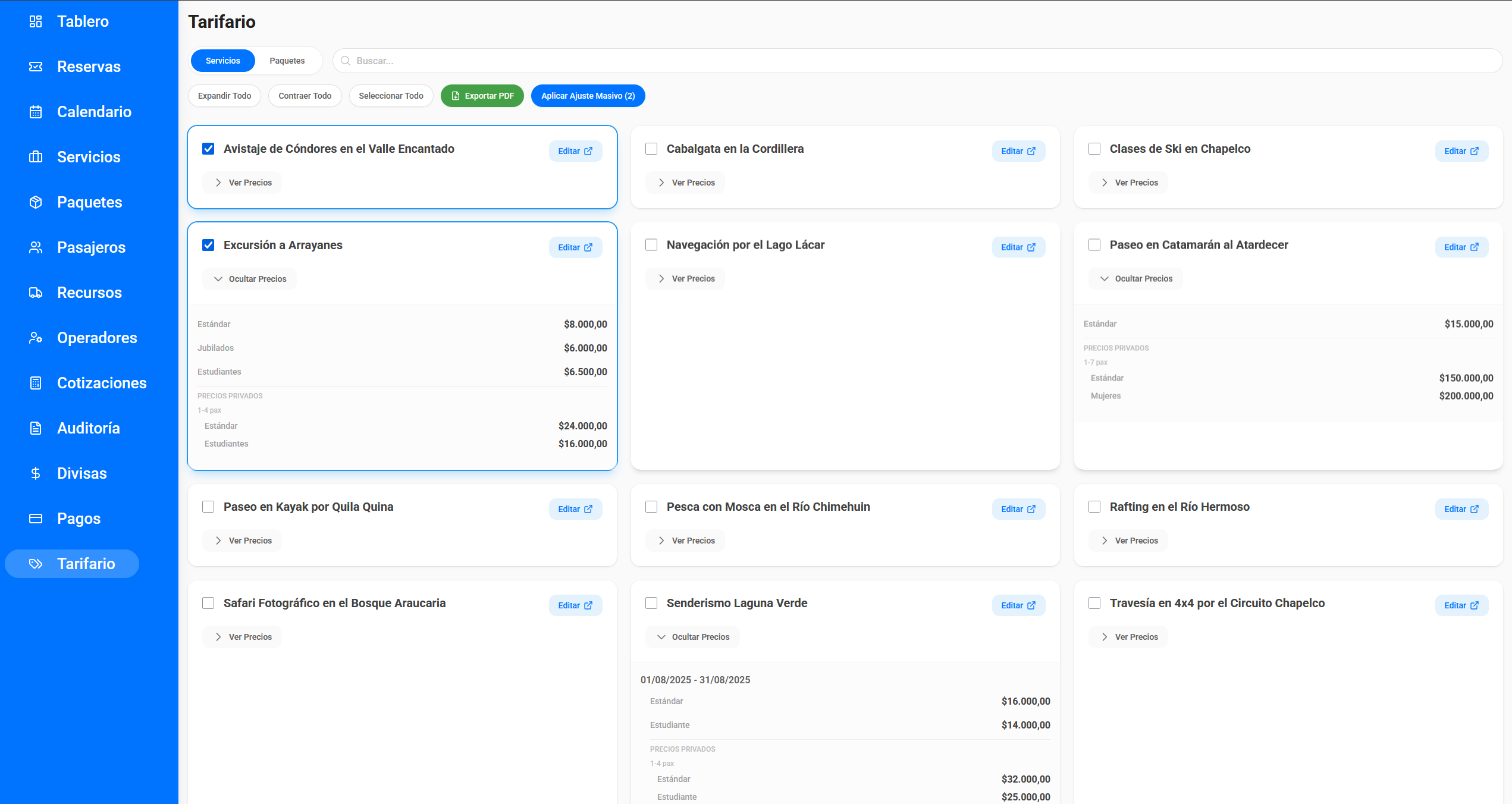Pricing catalog with date-range support