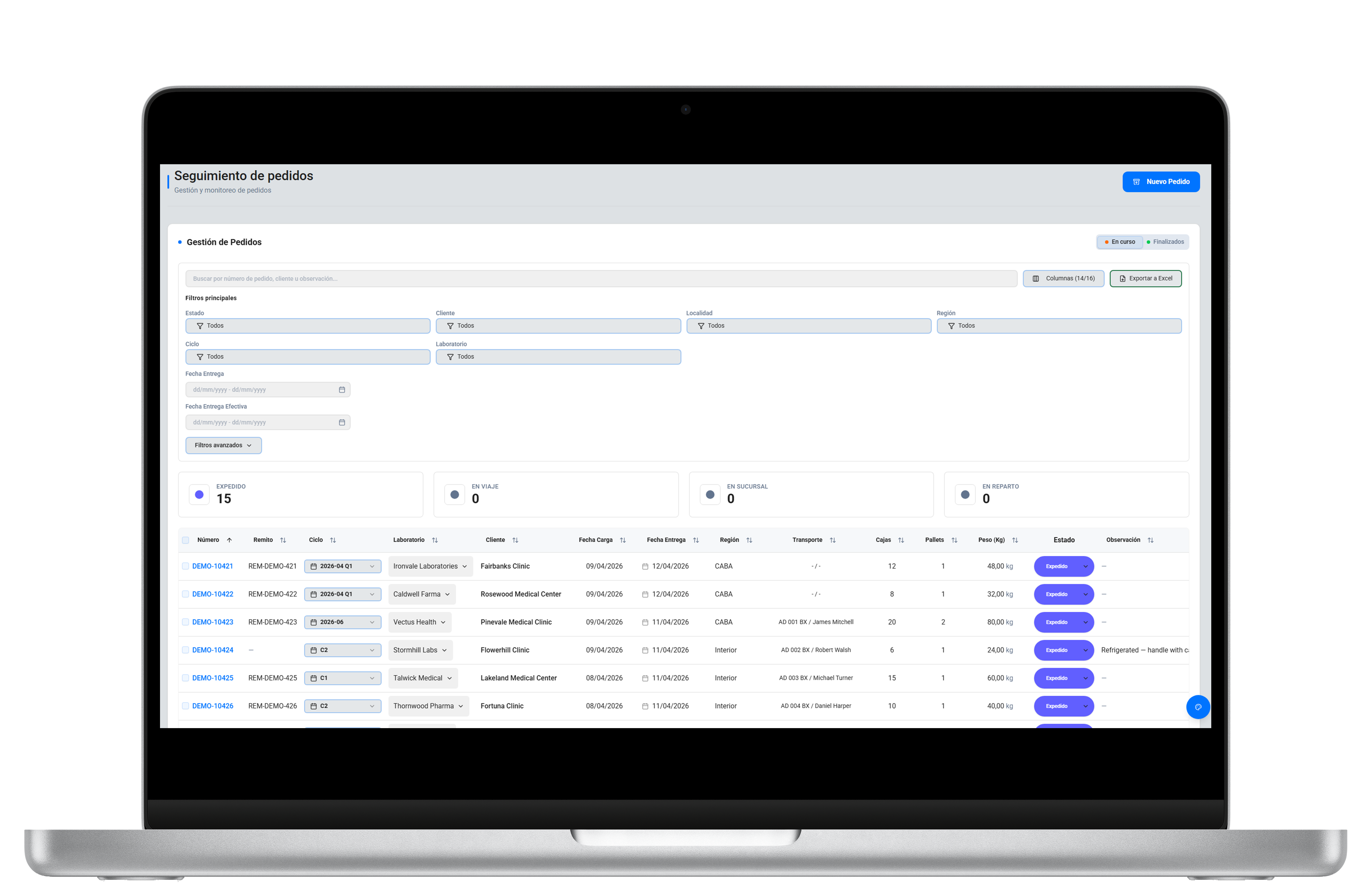 MMS Logística Management Platform screenshot